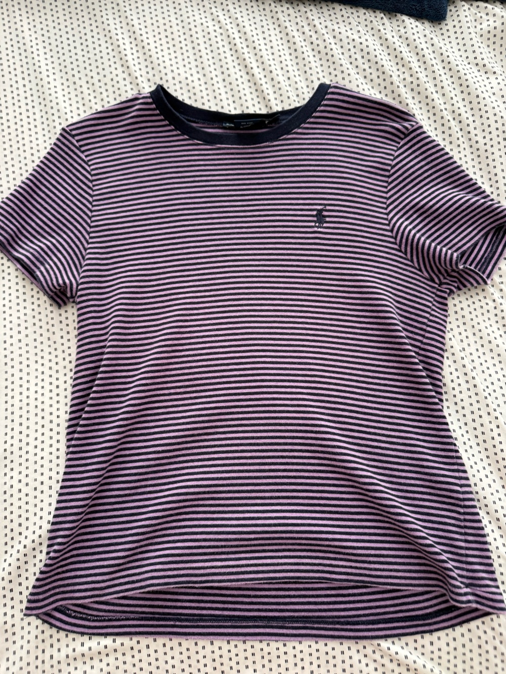 Ralph Lauren Purple and Black Striped Short Sleeve Tee